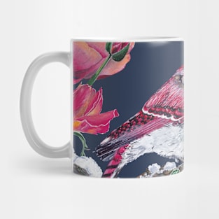 Pink bird with flowers Mug